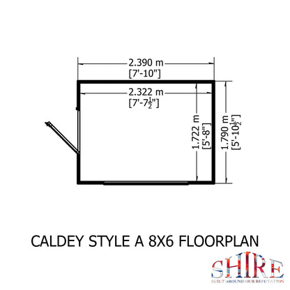 Shire Caldey Single Door 8x6 Loglap  Style A