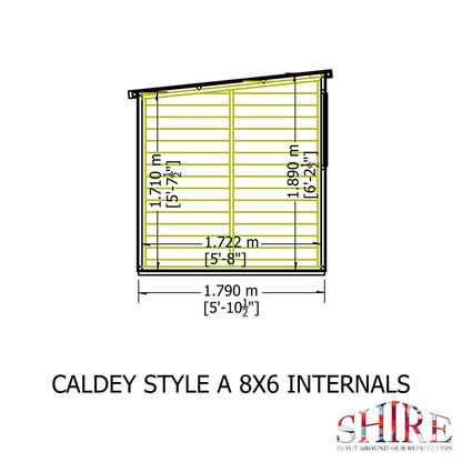 Shire Caldey Single Door 8x6 Loglap  Style A