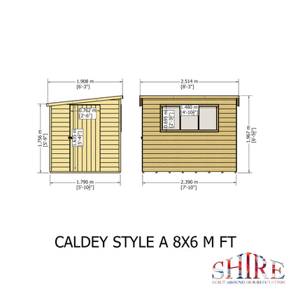 Shire Caldey Single Door 8x6 Loglap  Style A