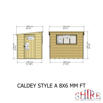 Shire Caldey Single Door 8x6 Shiplap Style A