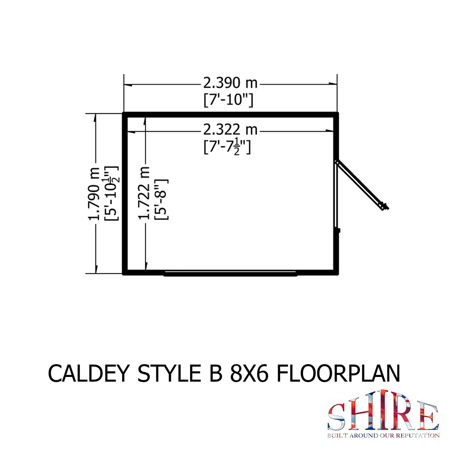 Shire Caldey Single Door 8x6 Shiplap  Style B