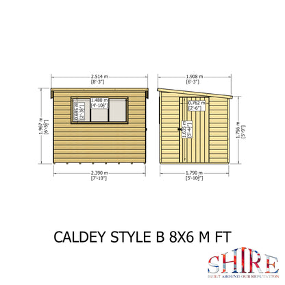 Shire Caldey Single Door 8x6 Shiplap  Style B