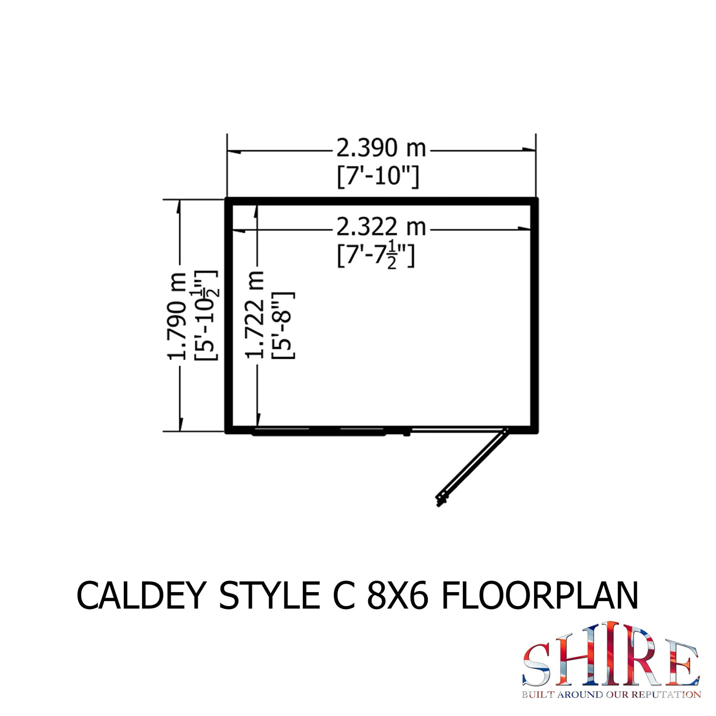 Shire Caldey Single Door 8x6 Loglap Style C