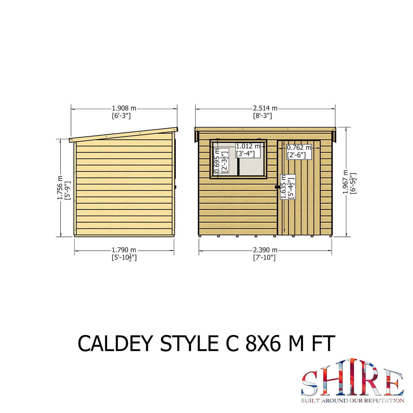 Shire Caldey Single Door 8x6 Loglap Style C