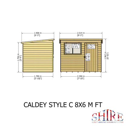 Shire Caldey Single Door 8x6 Loglap Style C