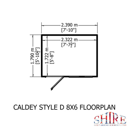 Shire Caldey Single Door 8x6 Loglap Style D