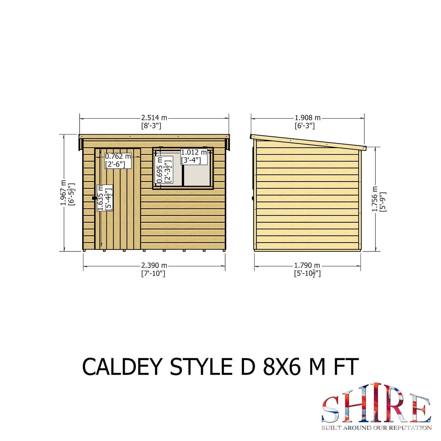 Shire Caldey Single Door 8x6 Loglap Style D