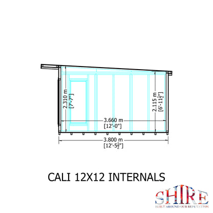 Shire Cali 12x12 Pent & Storage