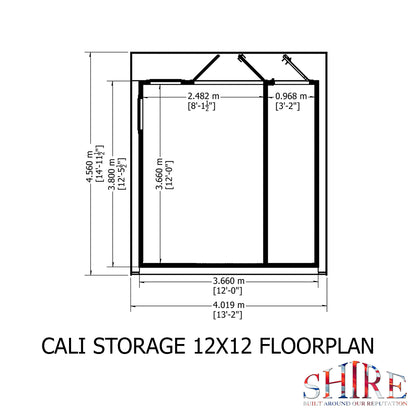 Shire Cali 12x12 Pent & Storage