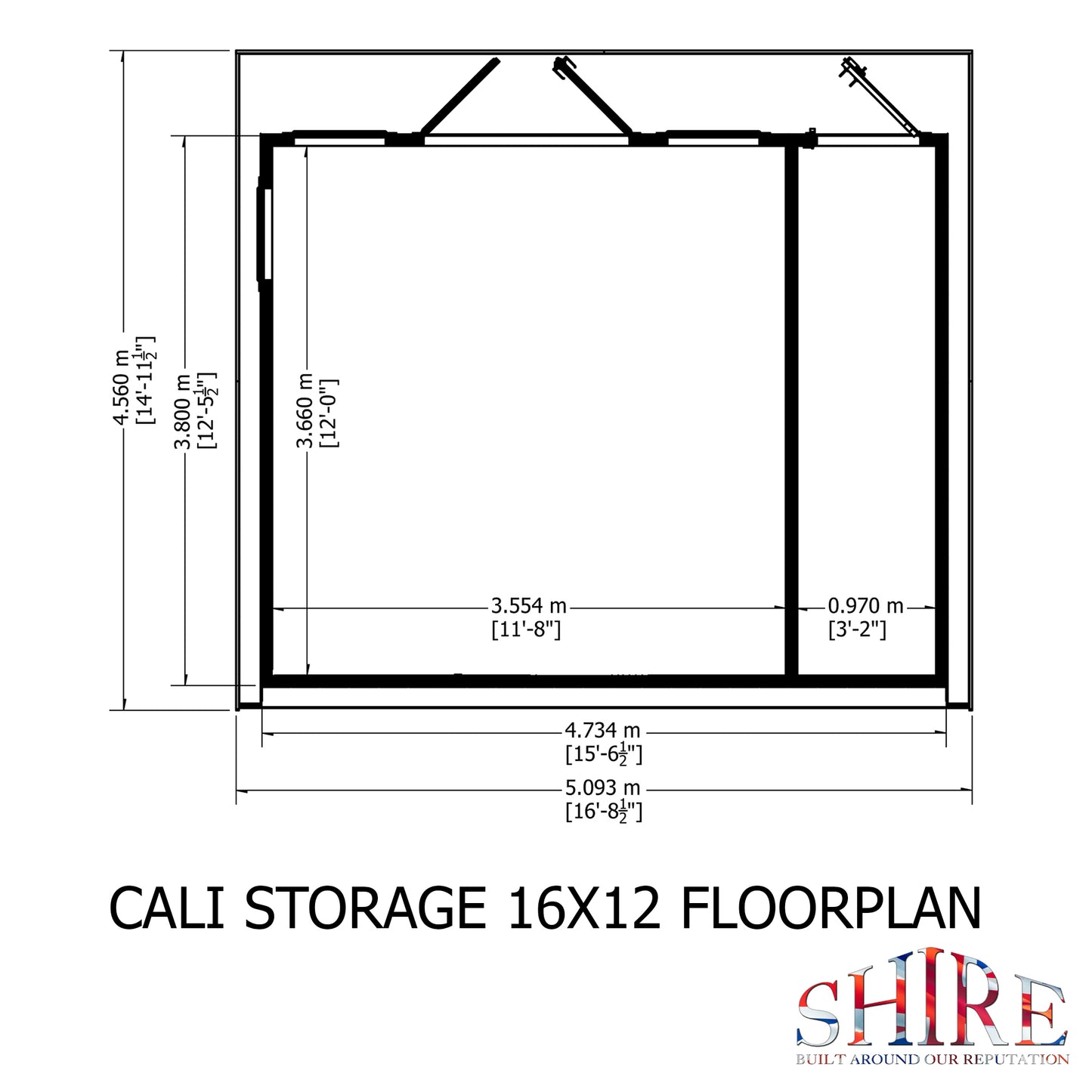 Shire Cali 16x12 Pent & Storage