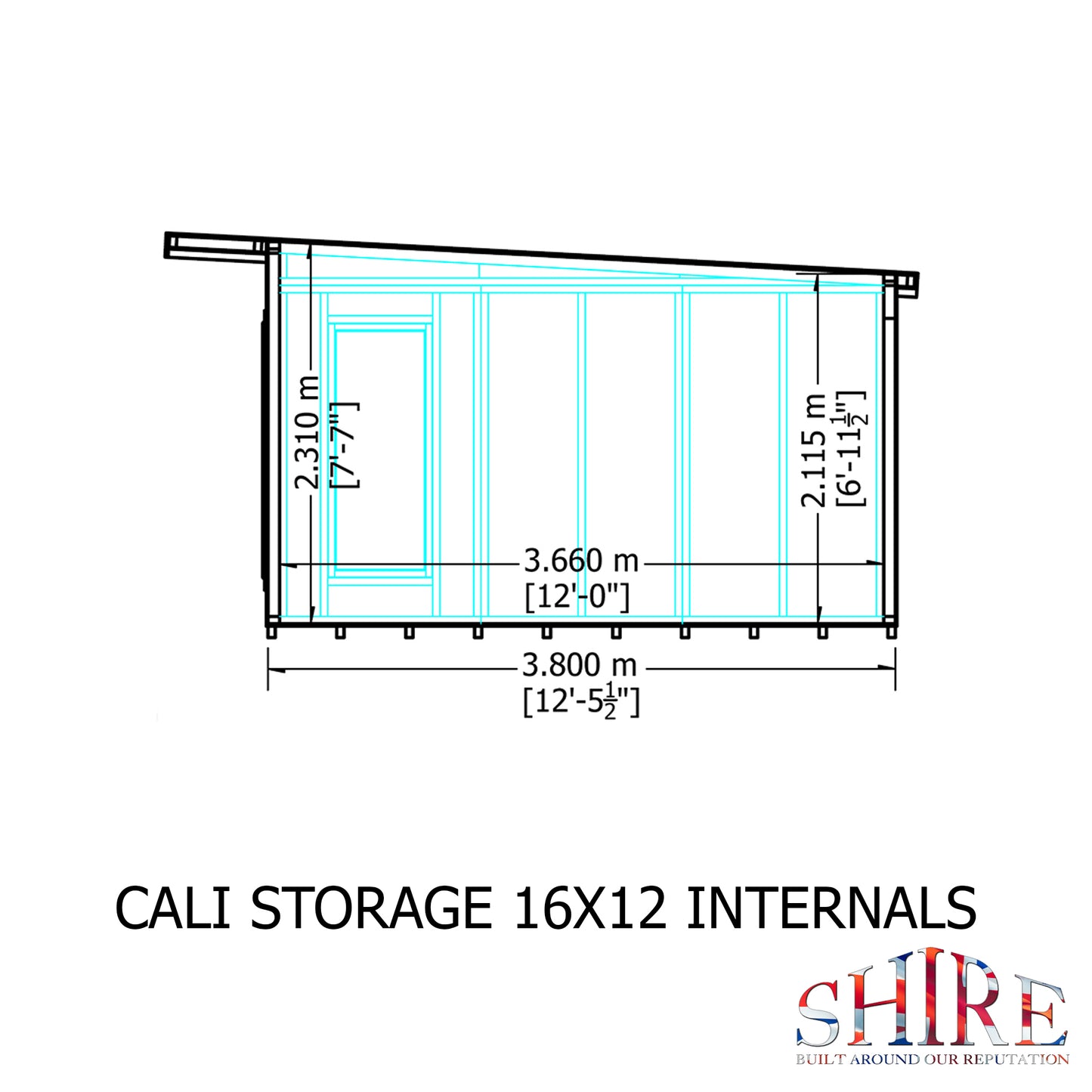 Shire Cali 16x12 Pent & Storage