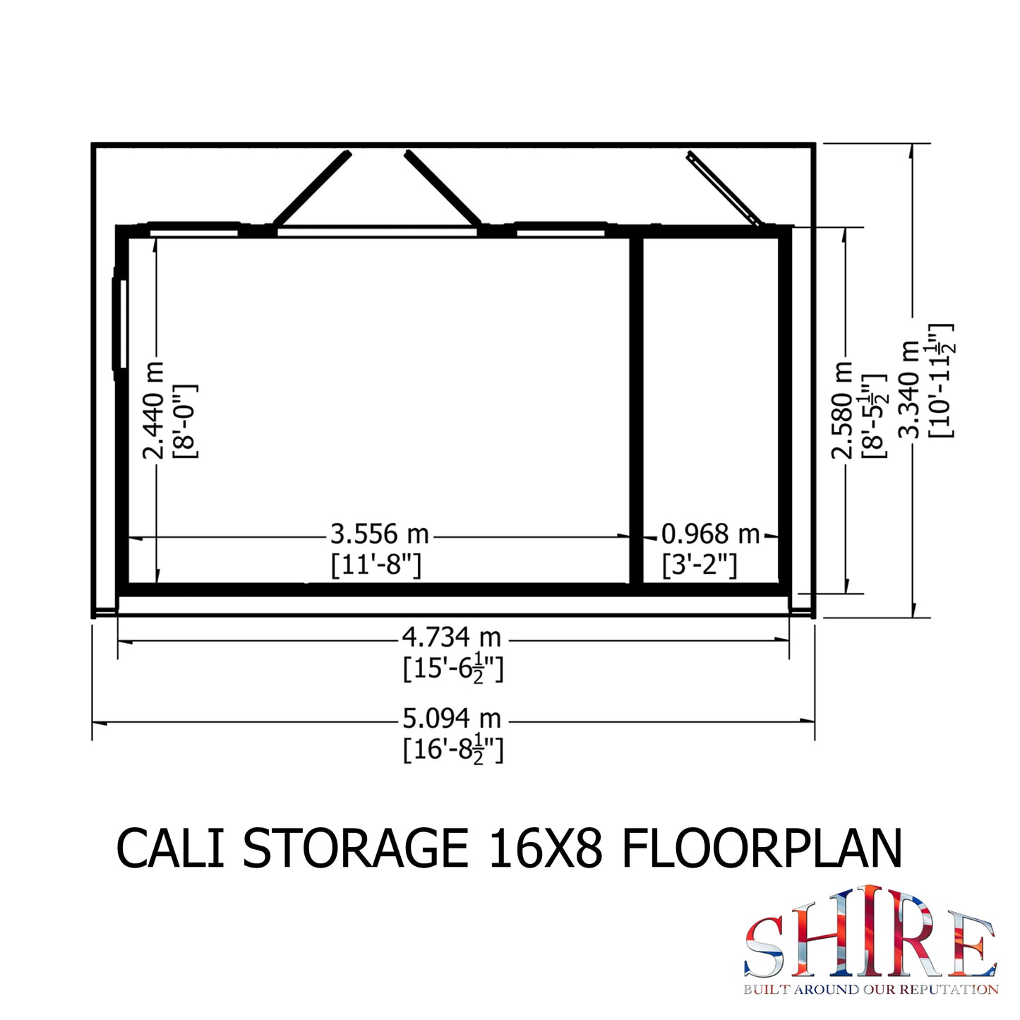 Shire Cali 16x8 Pent & Storage