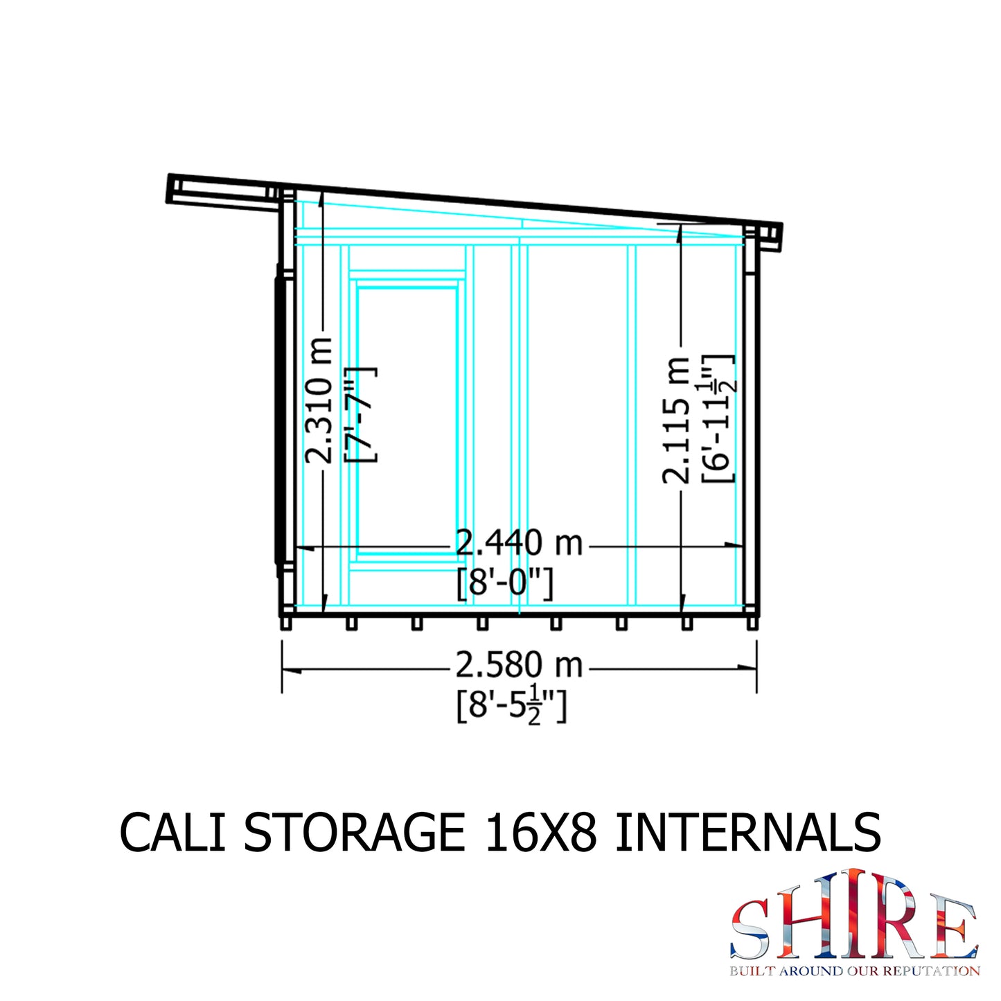 Shire Cali 16x8 Pent & Storage