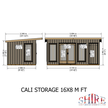 Shire Cali 16x8 Pent & Storage