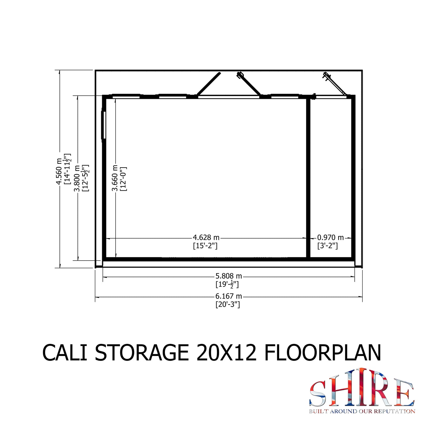 Shire Cali 20x12 Pent & Storage