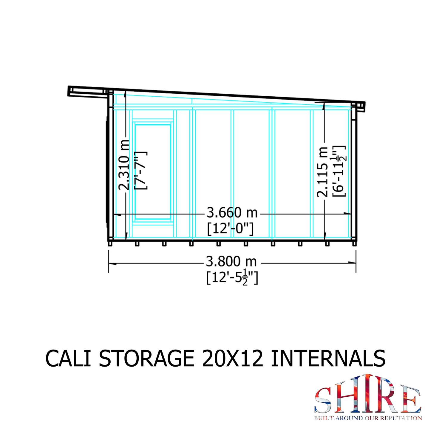 Shire Cali 20x12 Pent & Storage