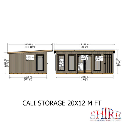 Shire Cali 20x12 Pent & Storage