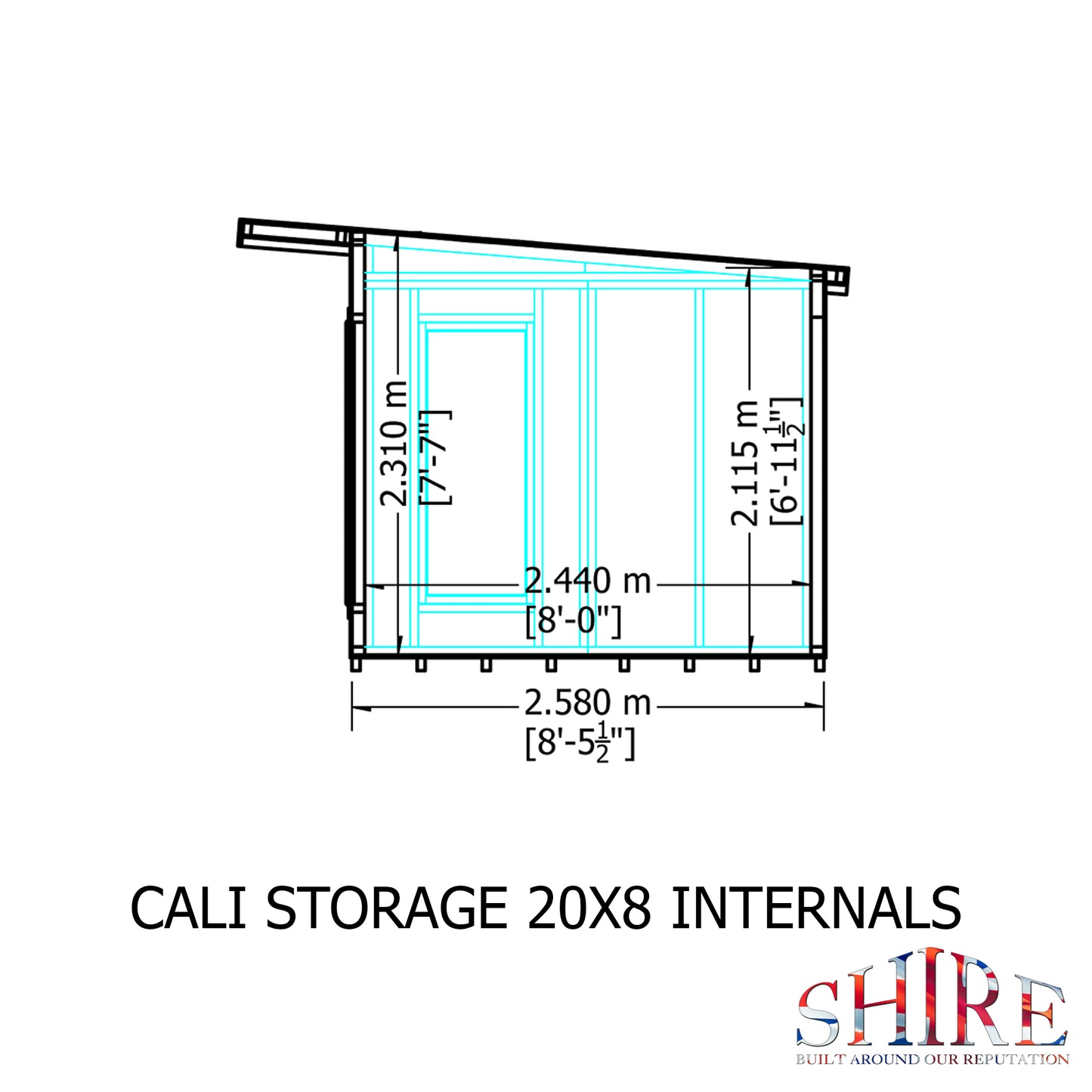 Shire Cali 20x8 Pent & Storage