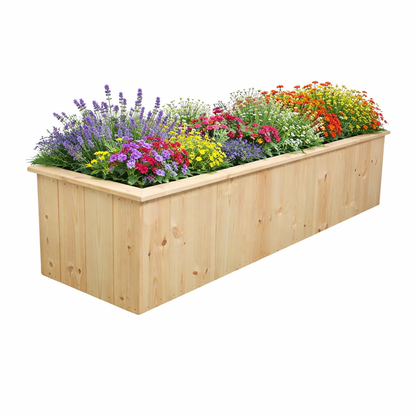 Churnet Valley Untreated Wooden Planter Trough (180Cm) Pressure Treated