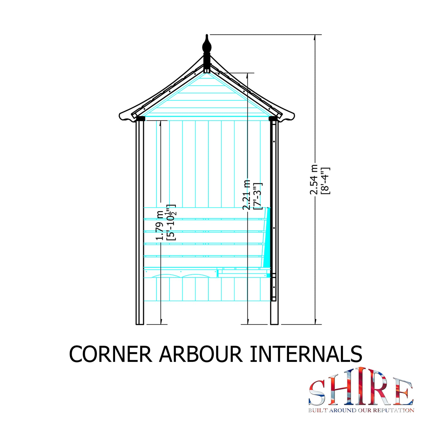 Shire Corner Arbour Shire Contemporary Arch Green Pressure treated