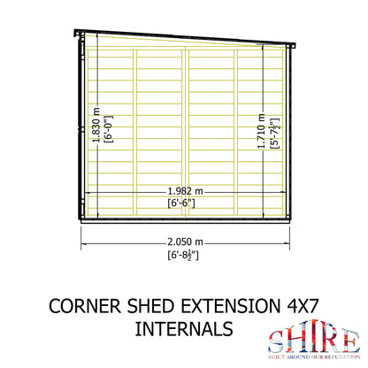 Shire Barclay With Side Shed	7 x 11