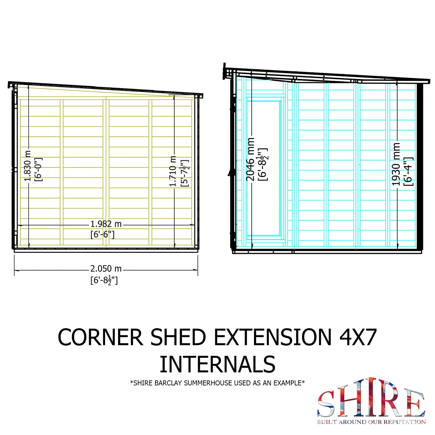 Shire Barclay With Side Shed	7 x 11