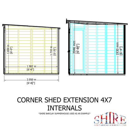 Shire Barclay With Side Shed	7 x 11