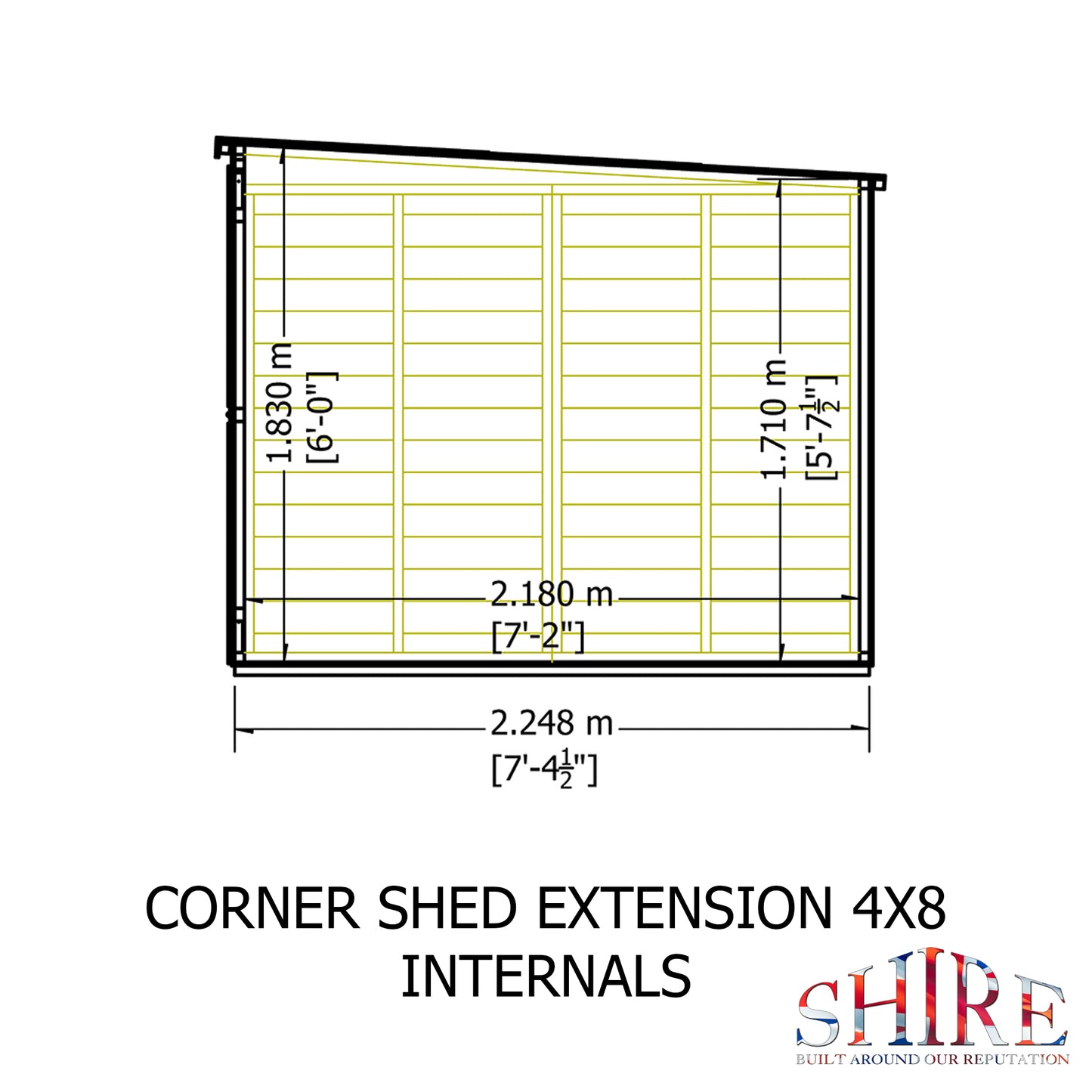 Shire Hampton with Side Shed	8 x 12