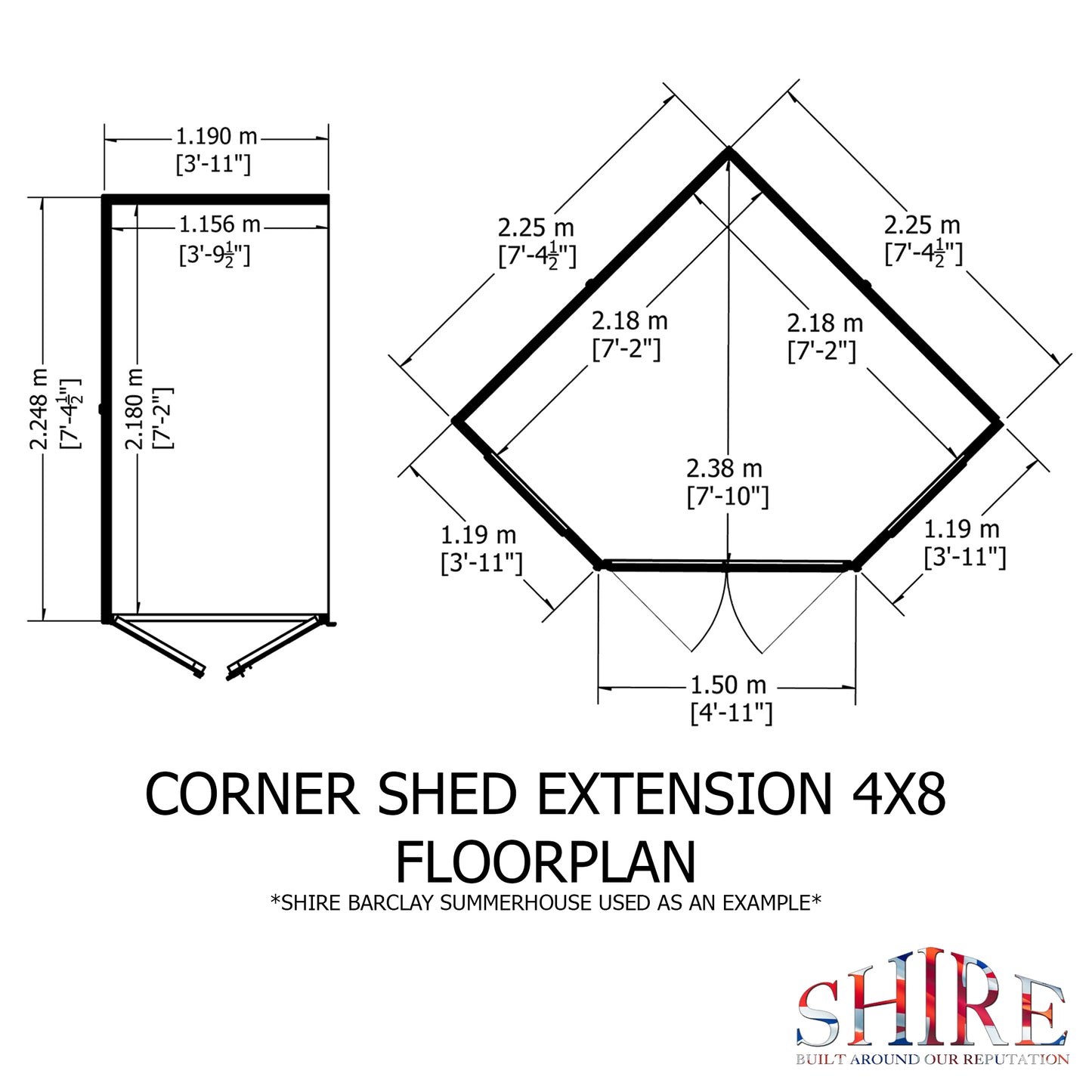 Shire Barclay With Side Shed	8 x 12