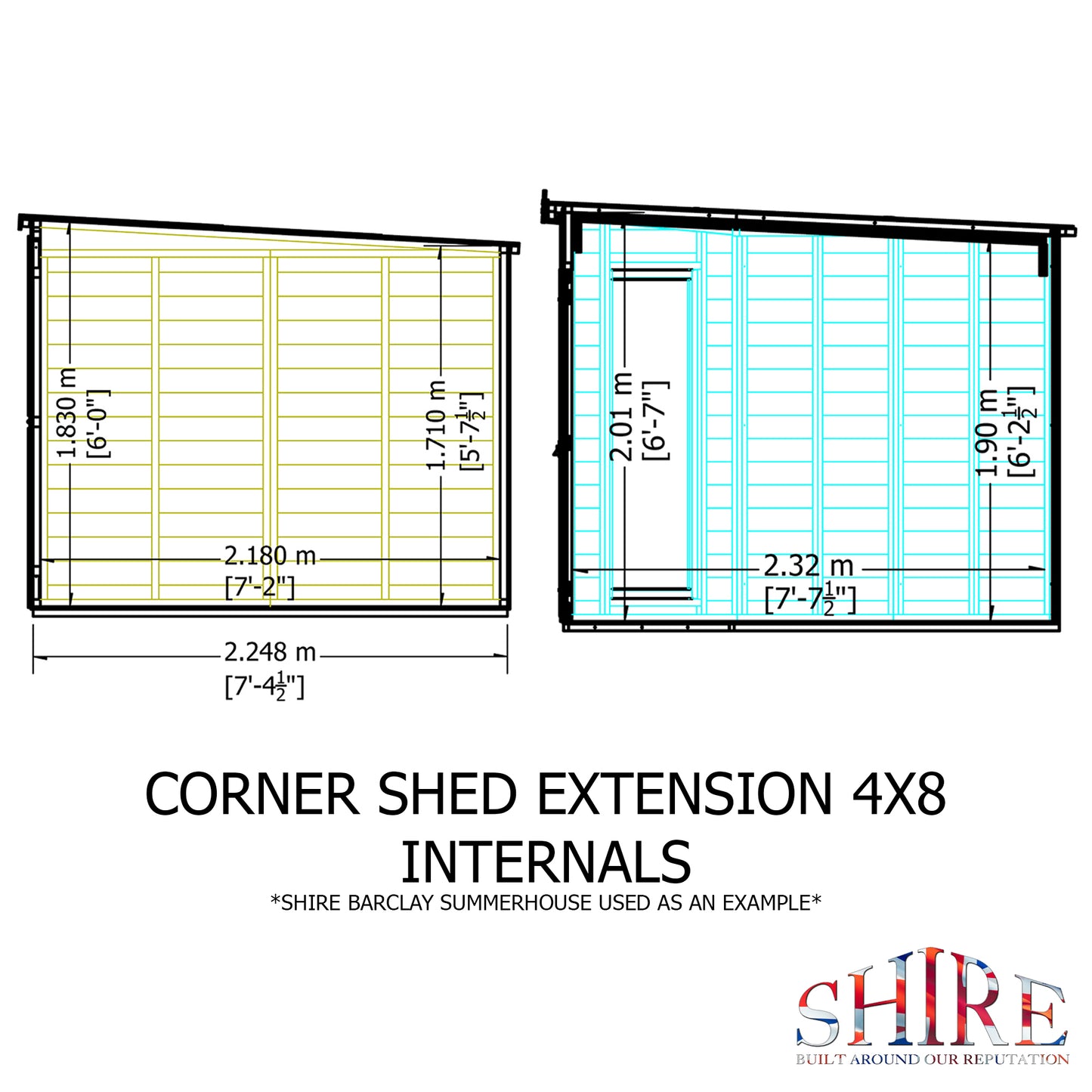 Shire Barclay With Side Shed	8 x 12