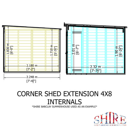 Shire Barclay With Side Shed	8 x 12