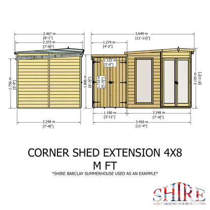 Shire Barclay With Side Shed	8 x 12