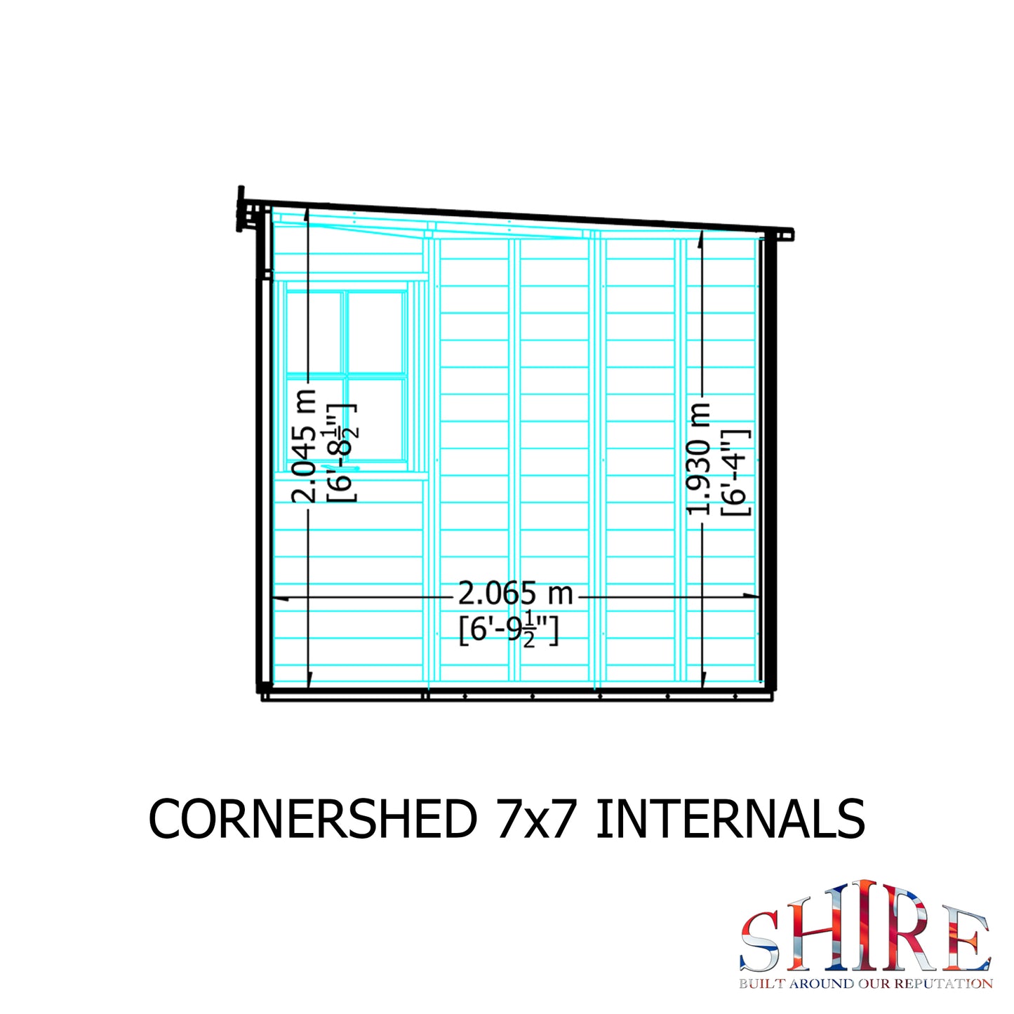 Shire Corner Shed 7x 7 Double Door