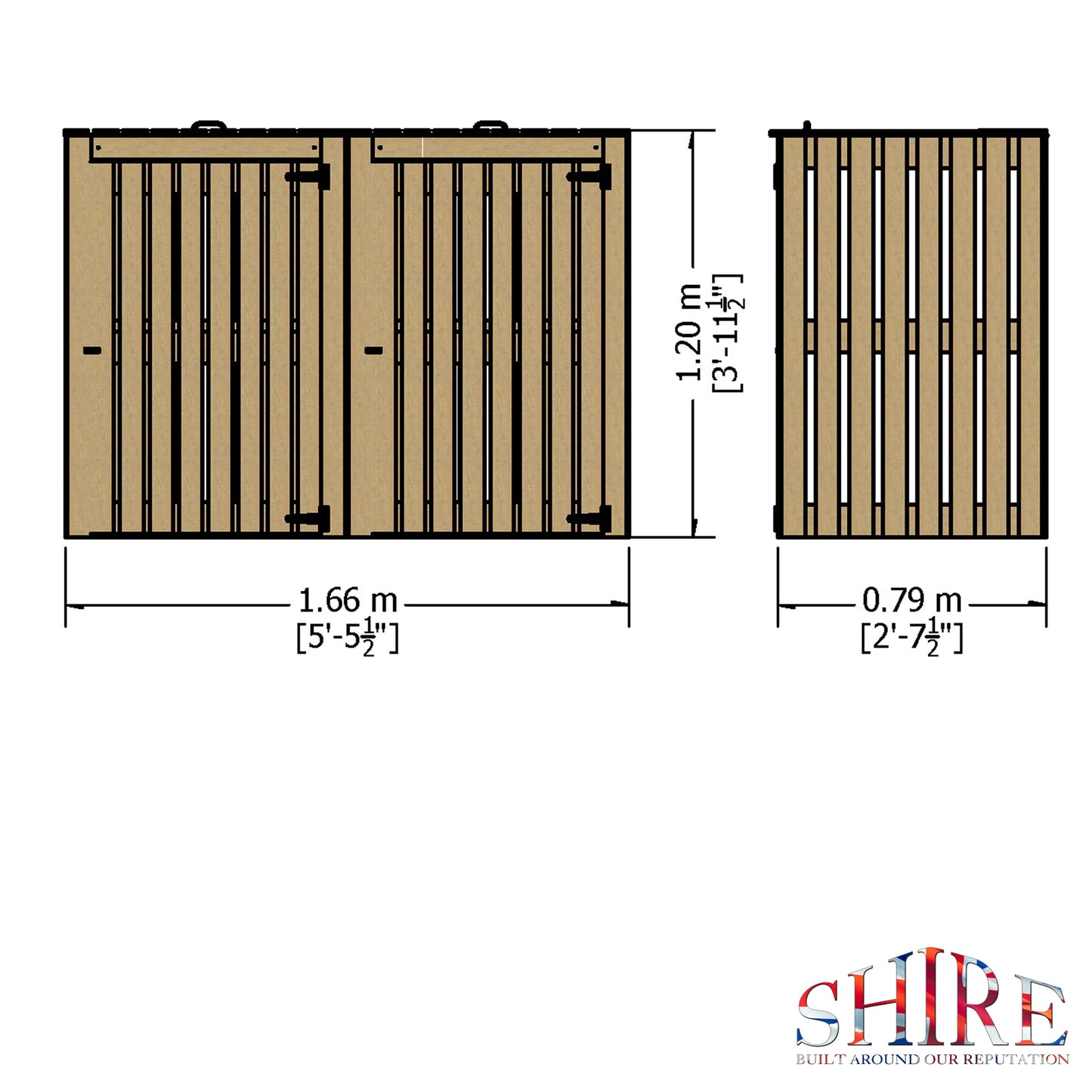 Shire Double Wheelie Bin Store