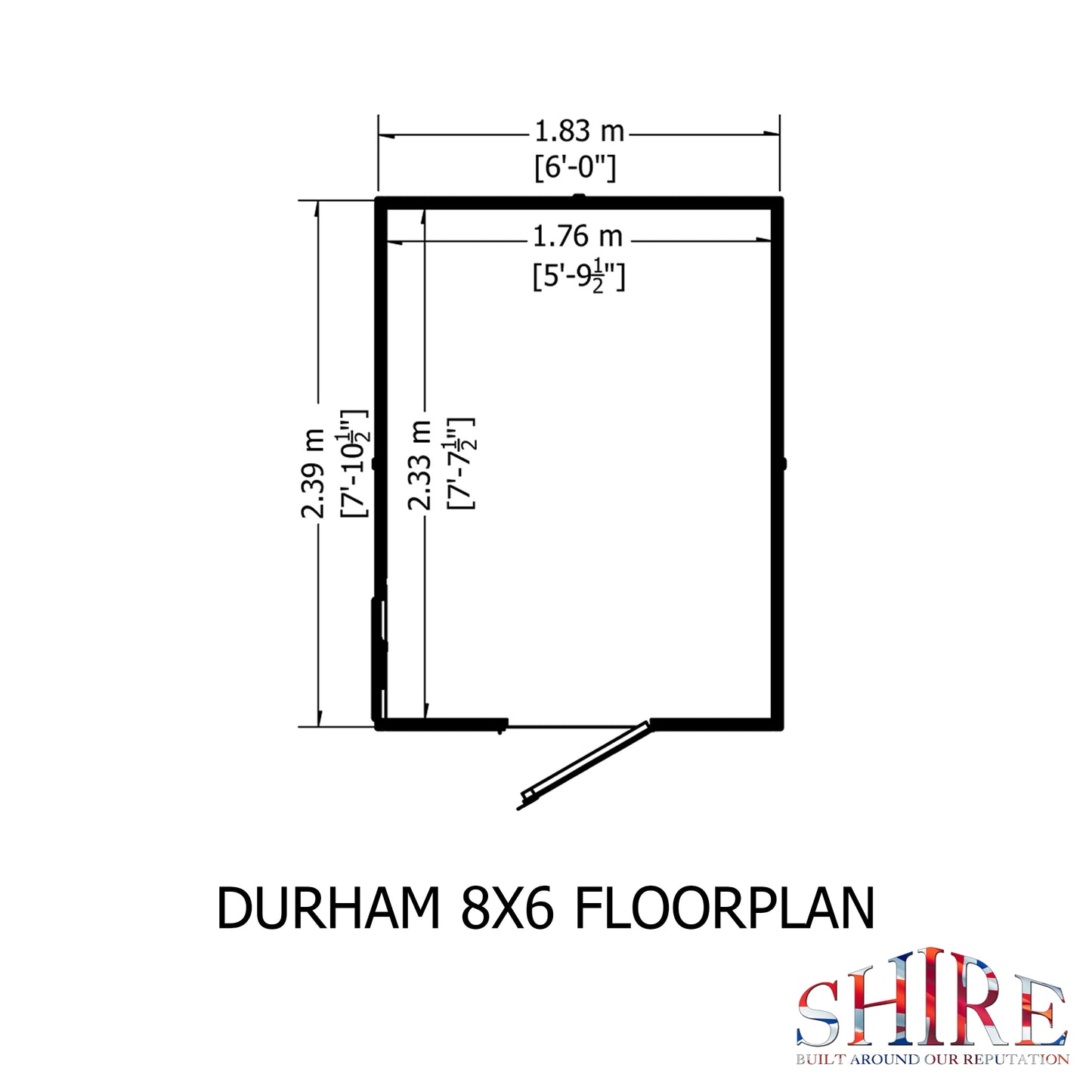 Shire Durham Single Door 8 x 6