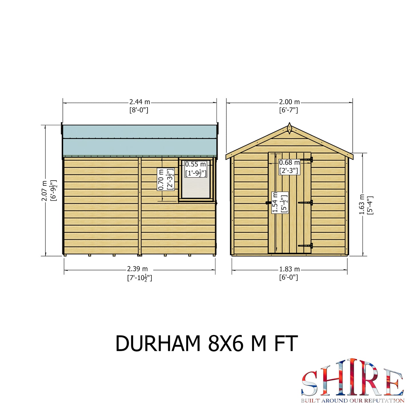 Shire Durham Single Door 8 x 6