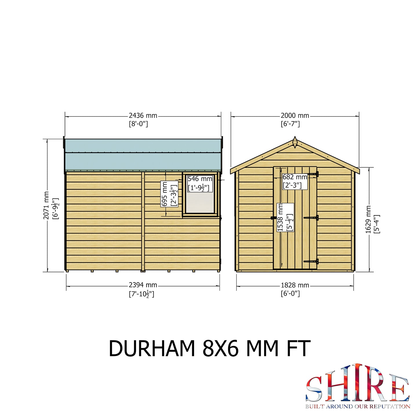 Shire Durham Single Door 8 x 6