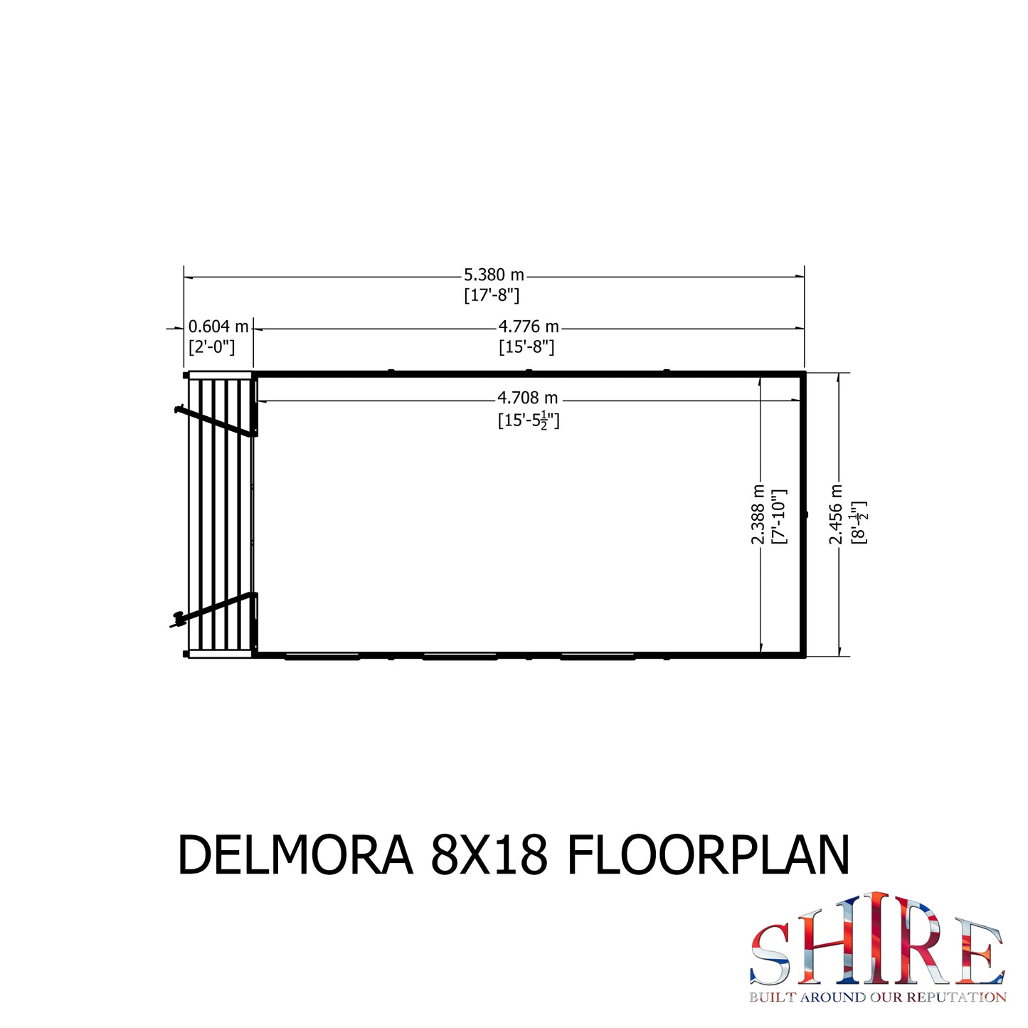 Shire Delmora 8x18 INC Verandah