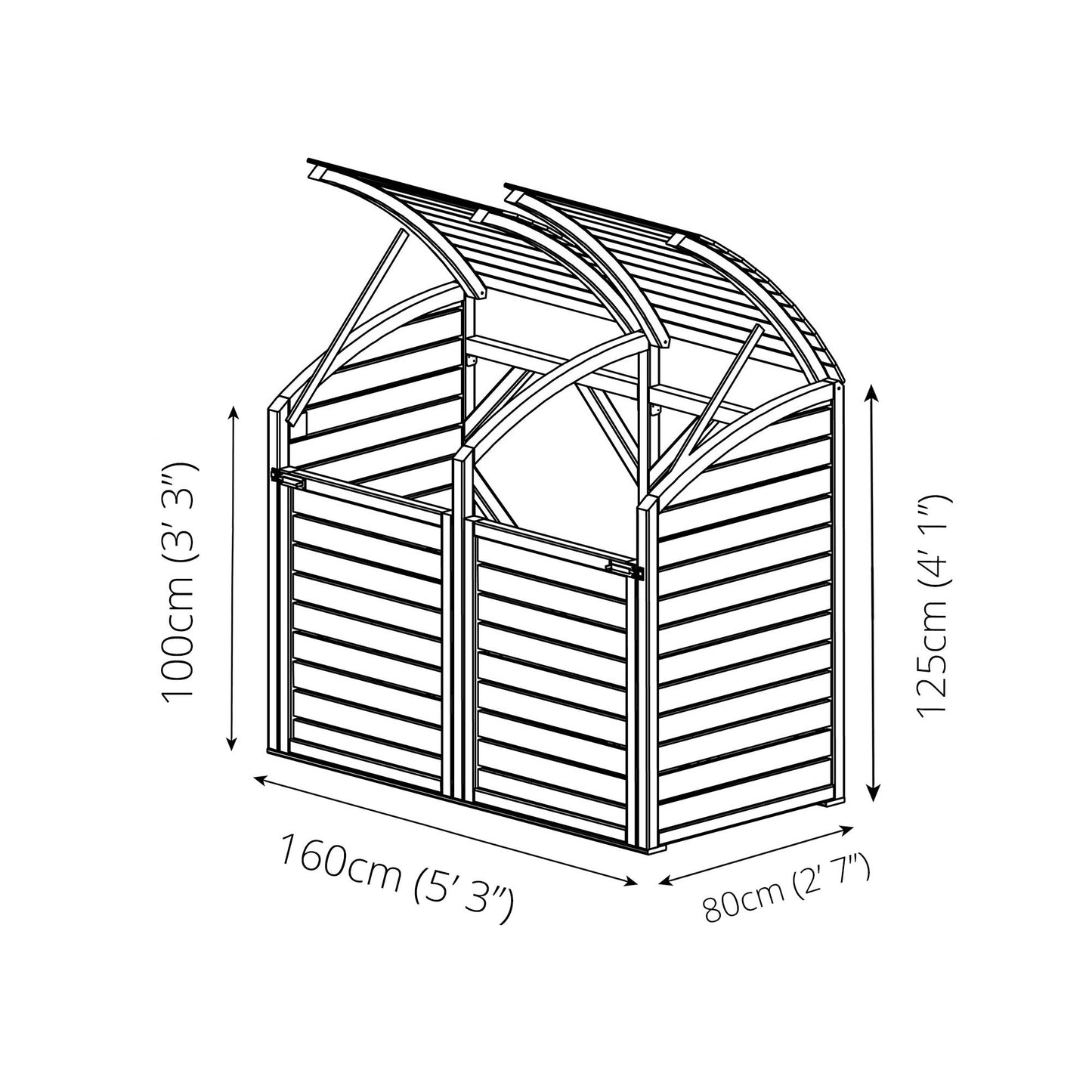 Mercia Presure Treated Double Bin Store