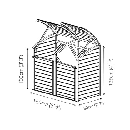 Mercia Presure Treated Double Bin Store