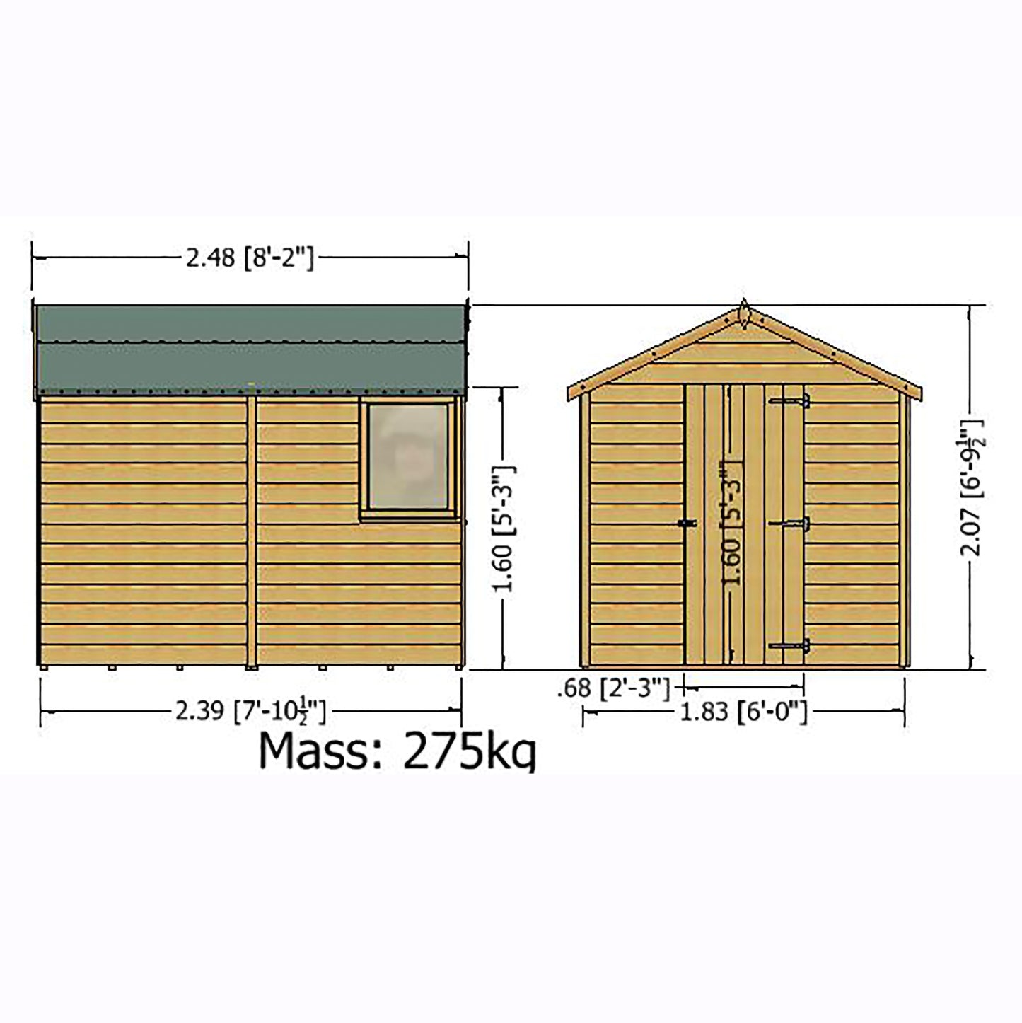 Shire Durham Single Door 8x6