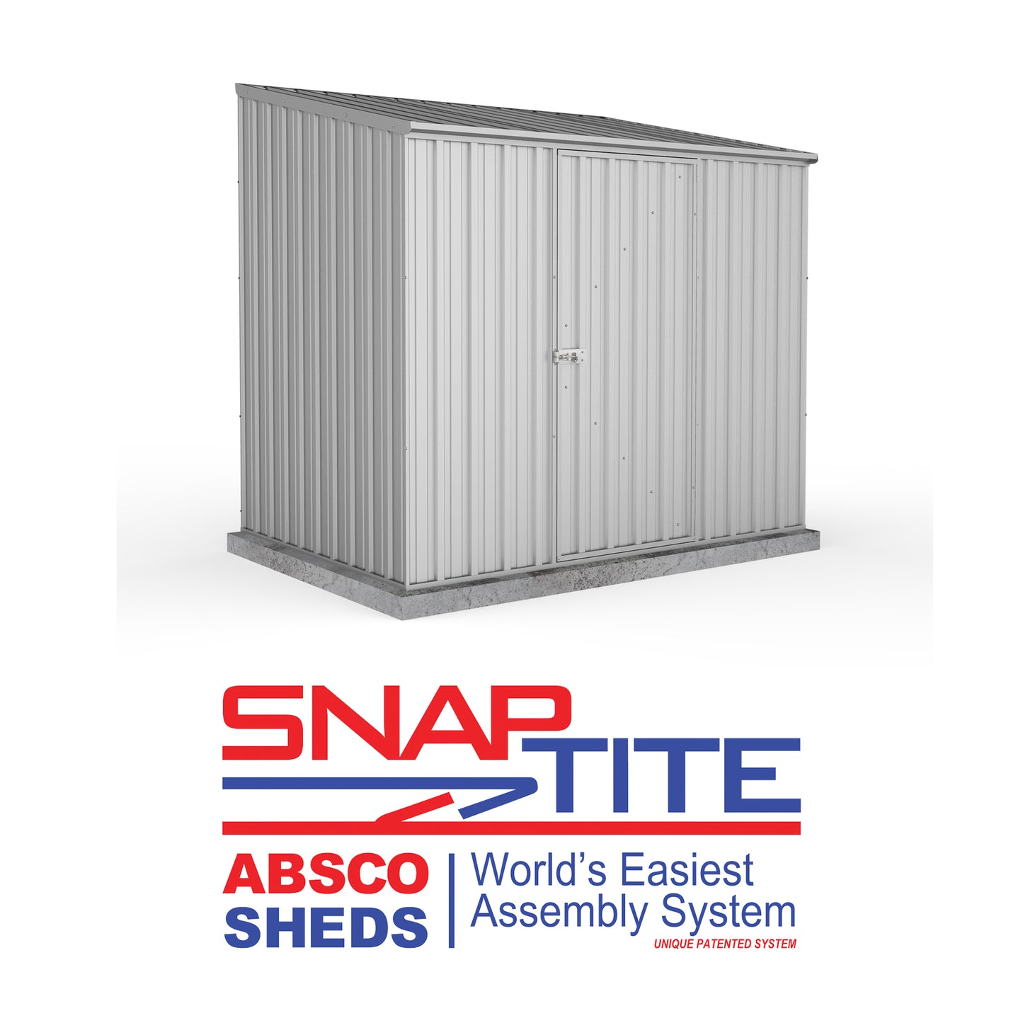 Mercia Absco 7' 5 x 5 Titanium Easy Build Pent Metal Shed