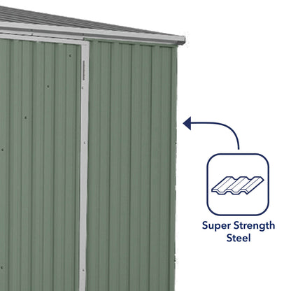 Mercia Absco 10 x 5 Pale Eucalyptus Easy Build Pent Metal Shed