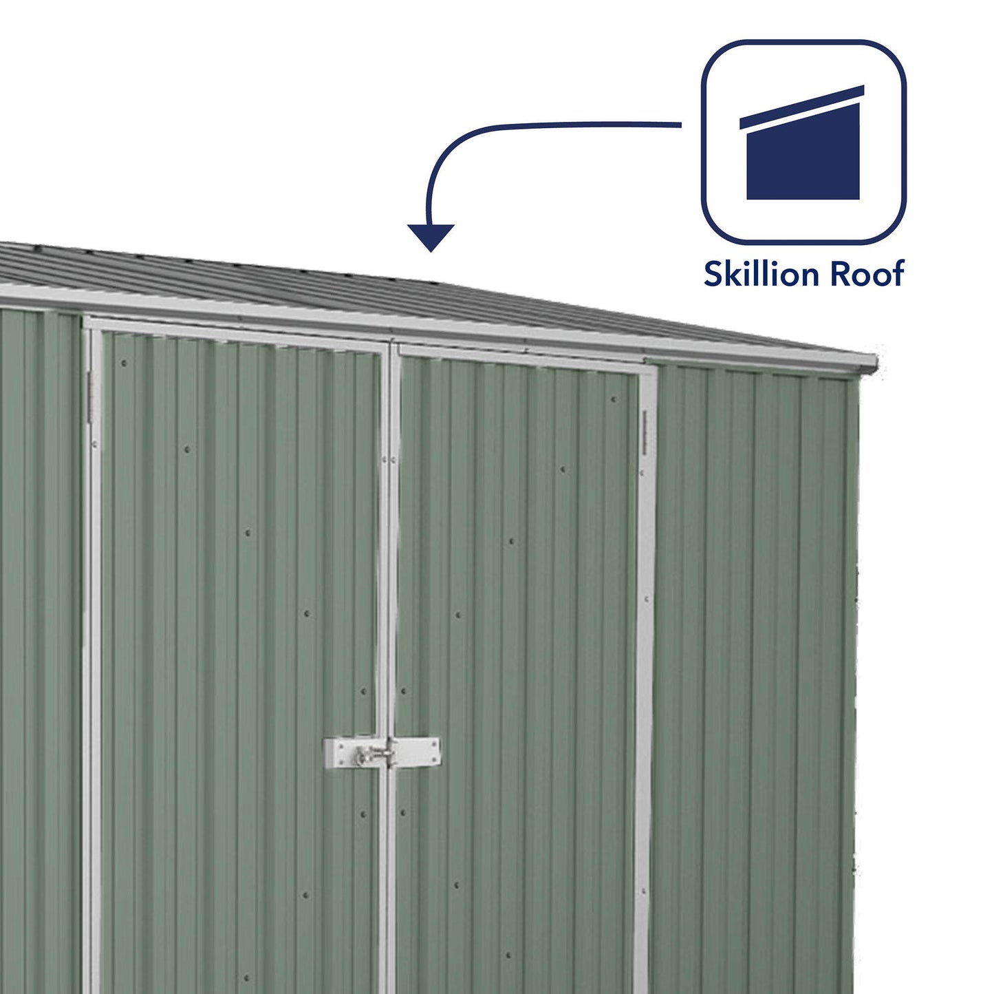 Mercia Absco 10 x 5 Pale Eucalyptus Easy Build Pent Metal Shed