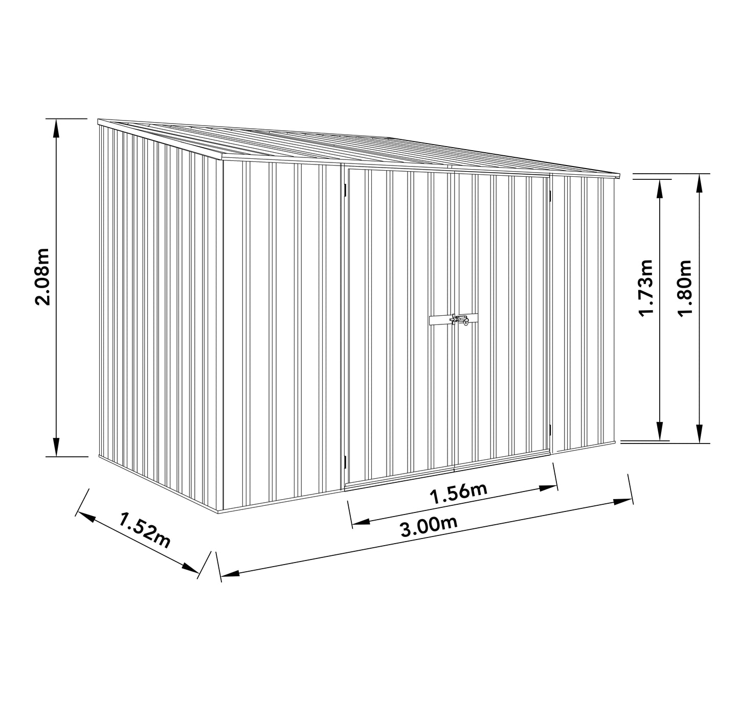 Mercia Absco 10 x 5 Pale Eucalyptus Easy Build Pent Metal Shed