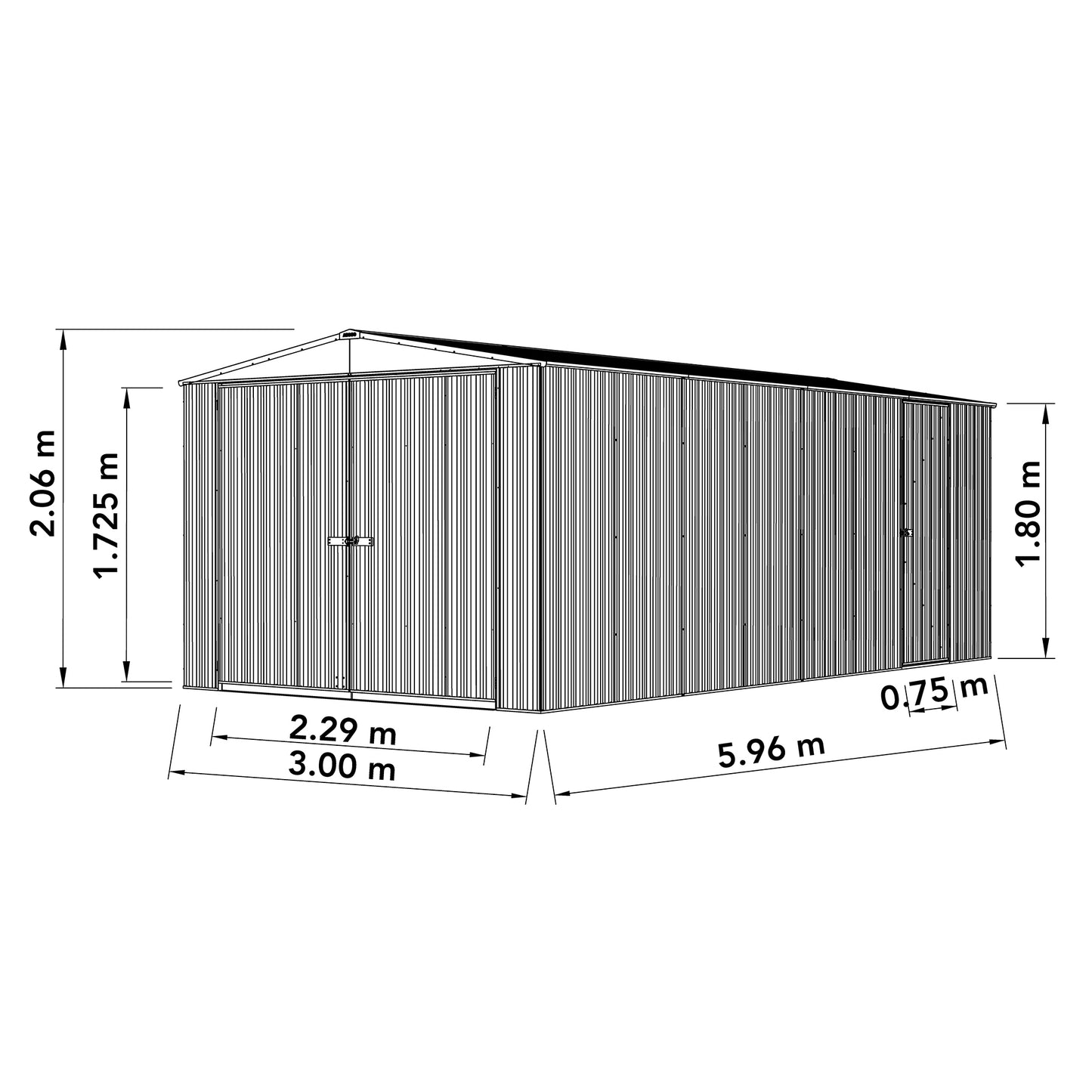 Mercia Absco 10 x 20 Titanium Easy Build Apex Metal Garage