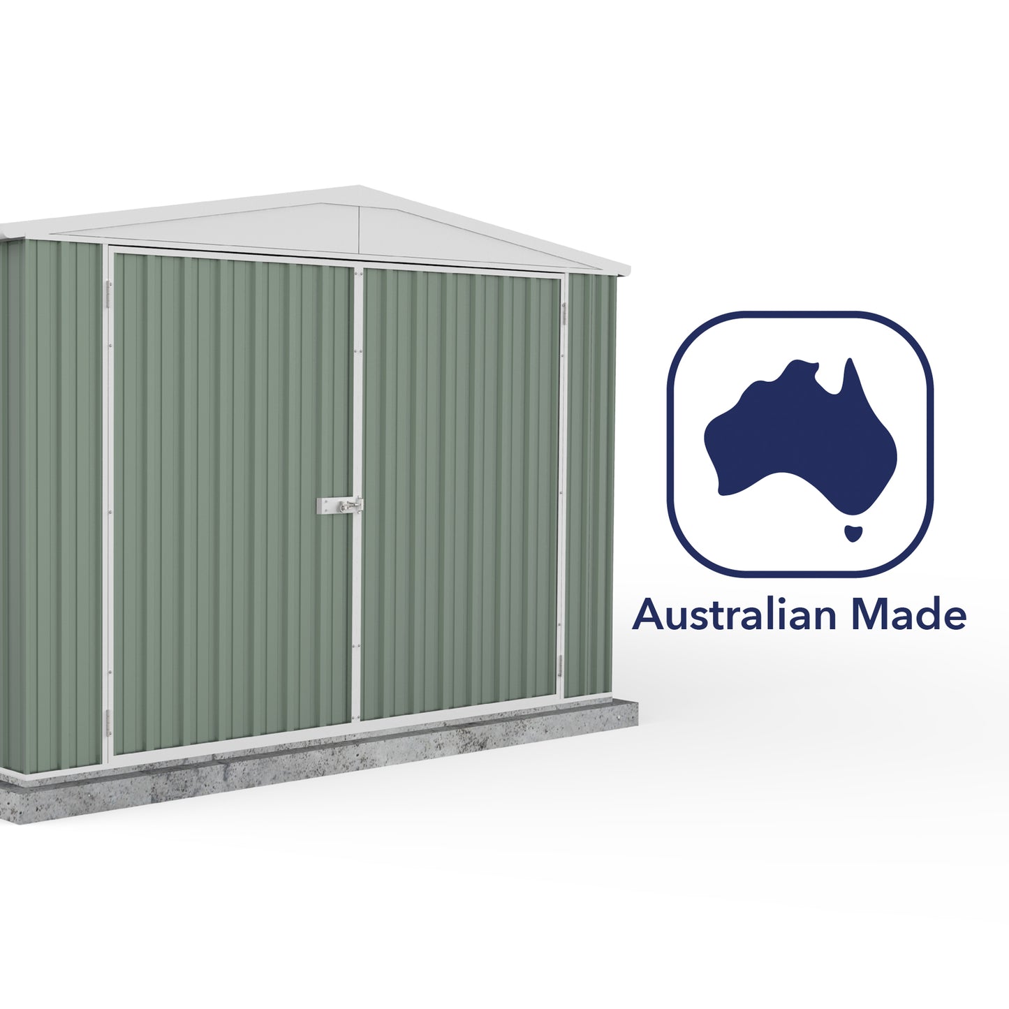 Mercia Absco 10 x 20 Pale Eucalyptus Easy Build Apex Metal Garage