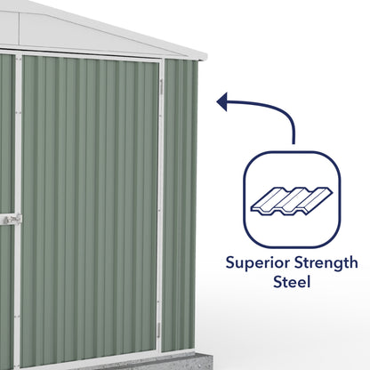 Mercia Absco 10 x 20 Pale Eucalyptus Easy Build Apex Metal Garage