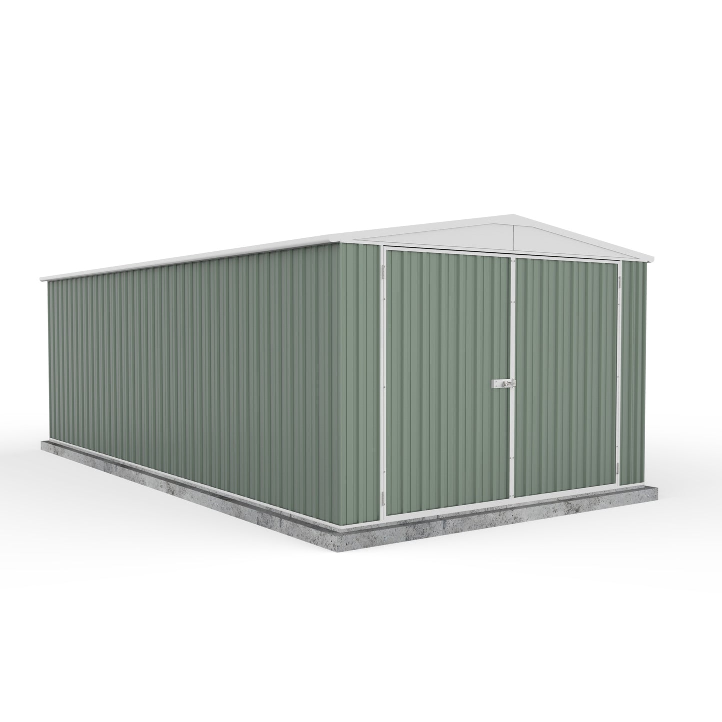 Mercia Absco 10 x 20 Pale Eucalyptus Easy Build Apex Metal Garage