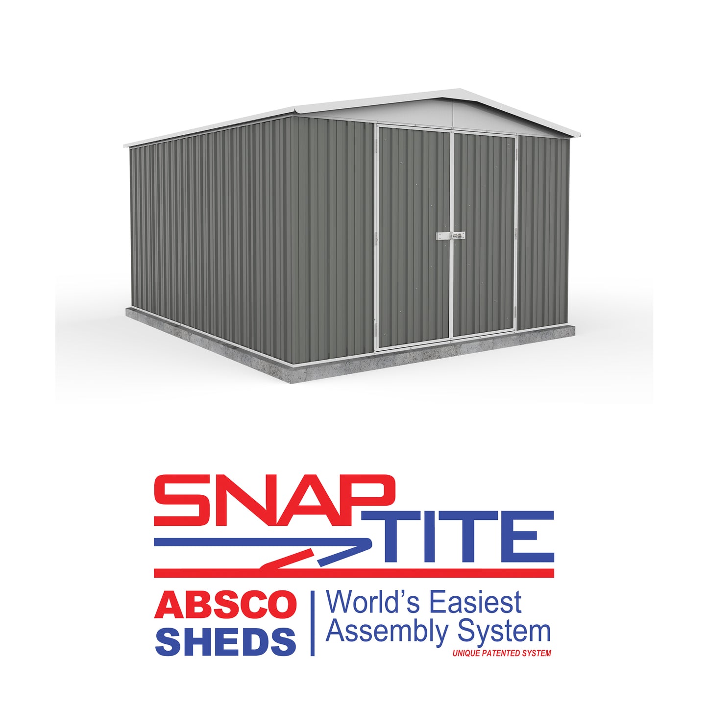 Mercia Absco 10 x 12 Woodland Grey Regent Easy Build Apex Metal Shed